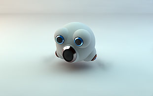 round white and blue robot device digital wallpaper